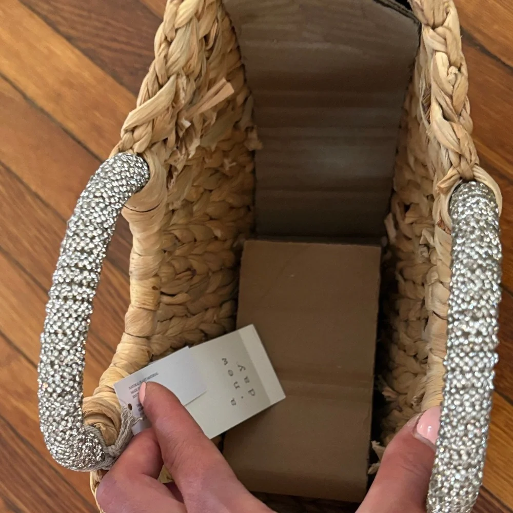 a new day Natural Straw Tote with Silver Accents - Picture 4 of 9